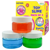 HOTKEI (Pack of 3 Slime) Multicolor Fruit Scented DIY Magic Toy Slimy Gel Jelly Putty Set kit Toys for Boys Girls Kids Slime