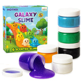 HOTKEI (Pack of 6 Galaxy Slime) Multicolor Fruit Scented DIY Toy Slimy Slime Gel Jelly Putty Set Art kit Toys for Boys Girls Kids 3 to 10 Years - 300 gm