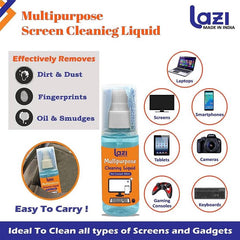 LAZI 100ml Blue Laptop Screen Cleaning Spray and Cleaning Slime Gel for Dust and Dirt Cleaning