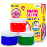 HOTKEI (Pack of 3 Neon color Slime) Multicolour Scented DIY Magic Toy Slimy Slime Gel Jelly Putty Set kit Toy for boys girls kids Slime 50 gm per container