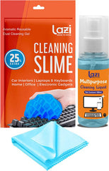LAZI 100ml Blue Laptop Screen Cleaning Spray and Cleaning Slime Gel for Dust and Dirt Cleaning