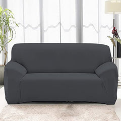 HOTKEI 3 Seater Polycotton Elastic Stretchable Full Sofa Cover and Protector