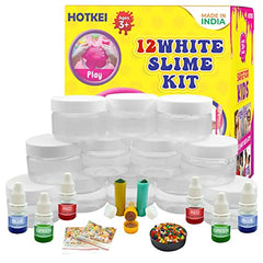 Hotkei | 12 white slime playing kit for kids summer vacation on livebetterindia.com