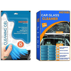 HOTKEI Combo of 100gm car cleaning gel+10 car glass cleaning tablets for Car Wash