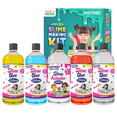 HOTKEI 200 ml Multicolor Scented DIY Magic Toy Slimy Slime Activator Glue Gel Slime Making kit Set