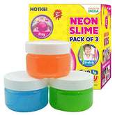 Hotkei | Pack of 3 Neon color Slime for Kids on livebetterindia.com