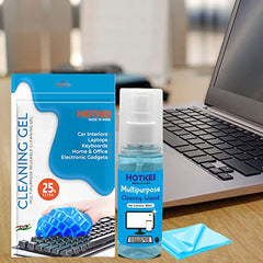 HOTKEI 100ml Laptop Screen Cleaning Liquid and Keyboard Cleaning Gel Kit for Easy Cleaning