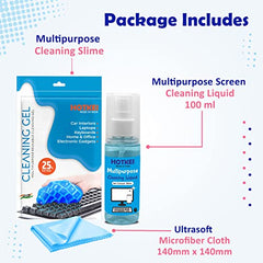HOTKEI 100ml Laptop Screen Cleaning Liquid and Keyboard Cleaning Gel Kit for Easy Cleaning