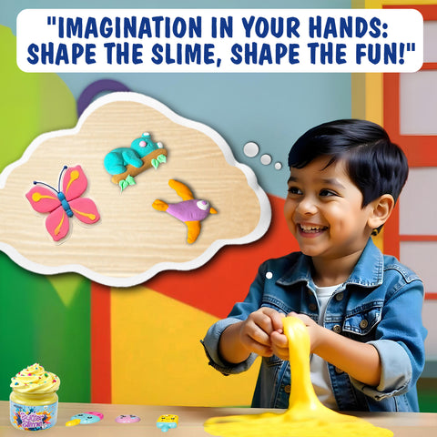 HOTKEI Green Apple Scented Butter Slime for kids 3 to 10 years Slime Kit Set with Sprinkles Candy Charms Soft Stretchy Toy Birthday Return Gift Toys for Kids Boys Girls Birthday