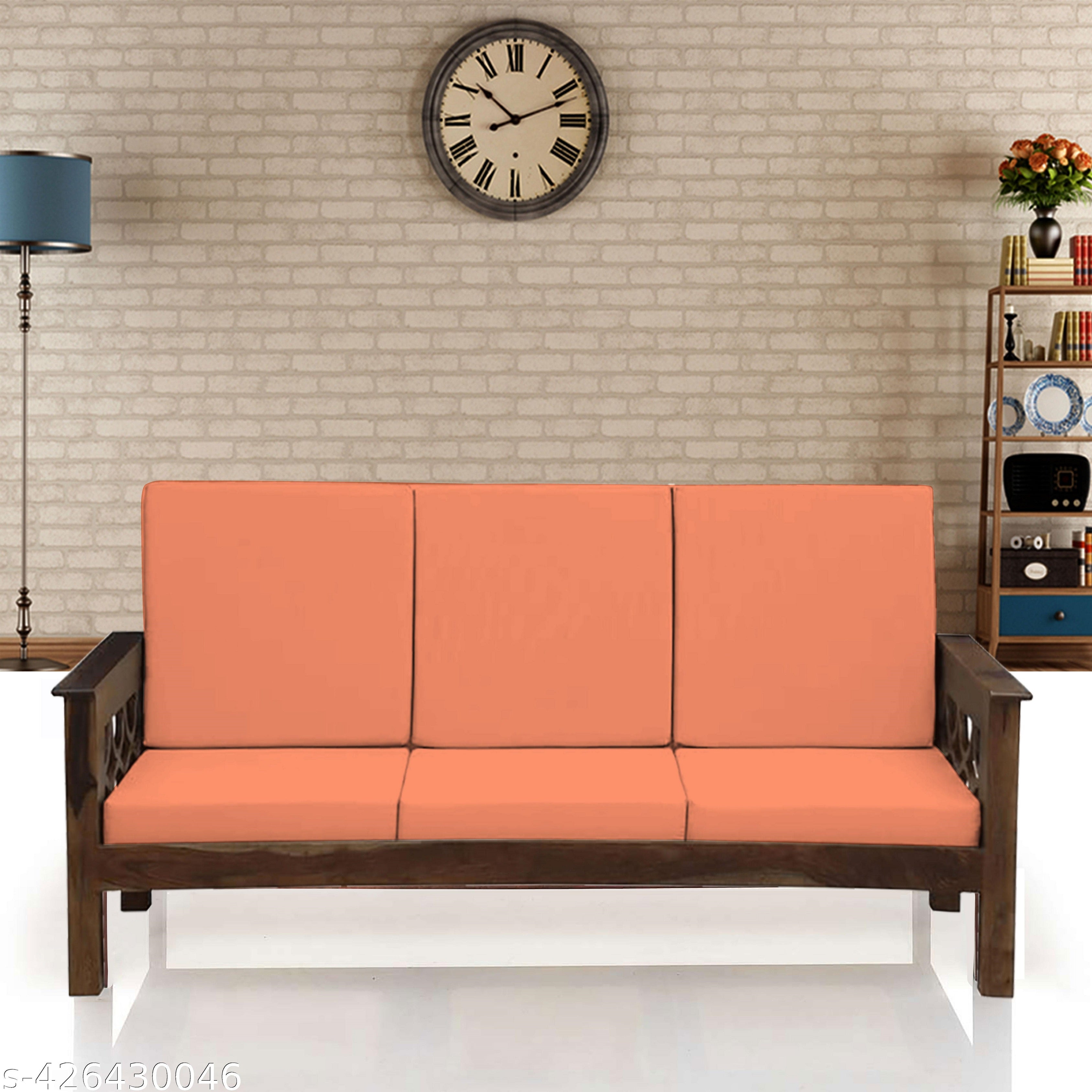 LAZI | Orange 3 seater sofa cushion cover on livebetterindia.com