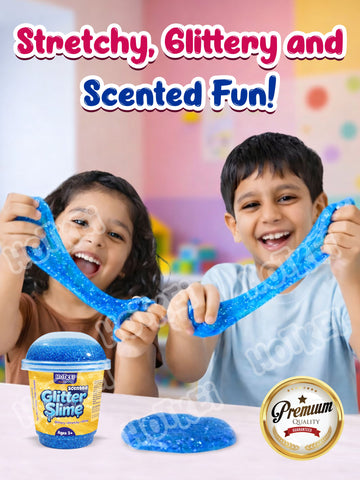 HOTKEI Blue Glitter Slime for Kids 3+ Years Super Stretchy, Soft & Smooth Premium Shiny Slime Non-Toxic Sparkle Fun Slime Toy Birthday & Return Gift for Boys and Girls