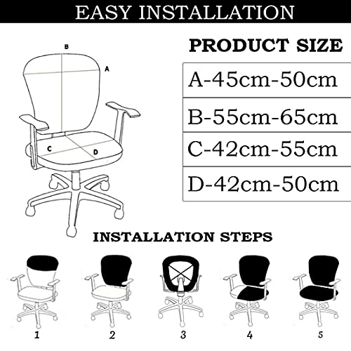 LAZI 2 Piece Green Office Chair Cover and Slipcover for Office Rotating Chair