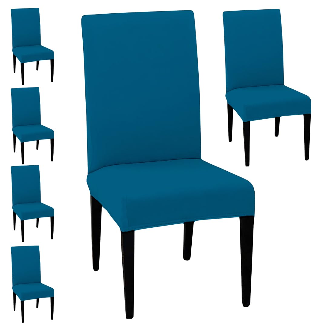 HOTKEI Airforce Blue Elastic Stretchable Dining Chair Cover for Seat Protector and Slipcover