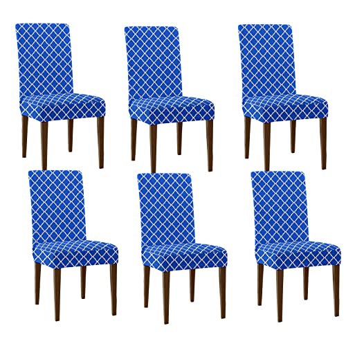 HOTKEI Blue Indigo Print Stretchable Dining Chair Cover, Seat Cover and Protector for Dining Chair