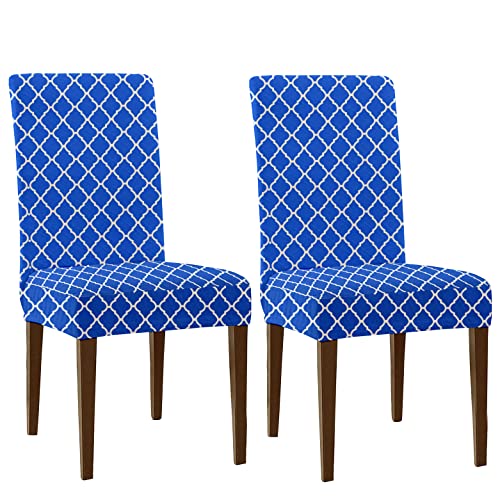 HOTKEI Blue Indigo Print Stretchable Dining Chair Cover, Seat Cover and Protector for Dining Chair