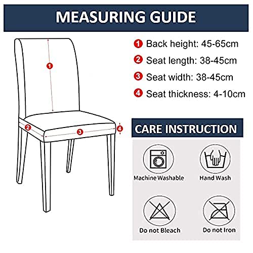 HOTKEI Blue Indigo Print Stretchable Dining Chair Cover, Seat Cover and Protector for Dining Chair