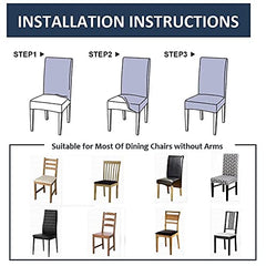 HOTKEI Blue Indigo Print Stretchable Dining Chair Cover, Seat Cover and Protector for Dining Chair