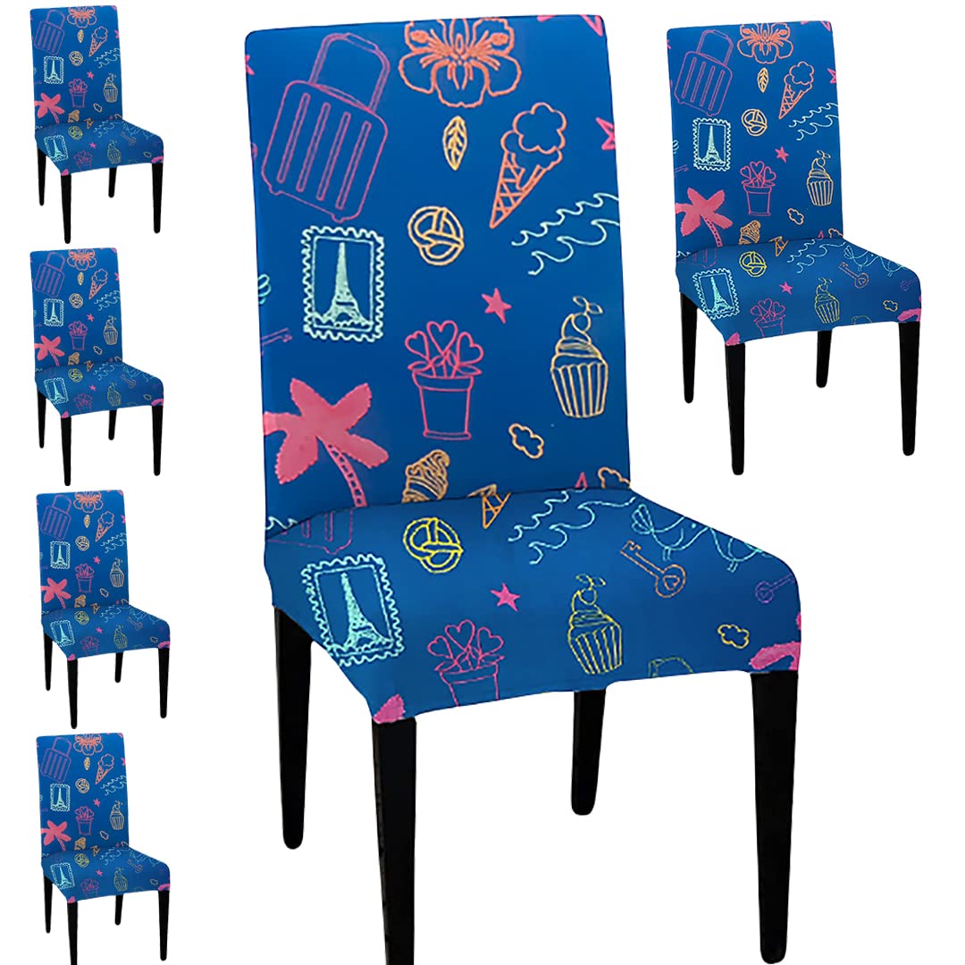 Hotkei | Pack of 6 dining chair cover Set on livebetterindia.com