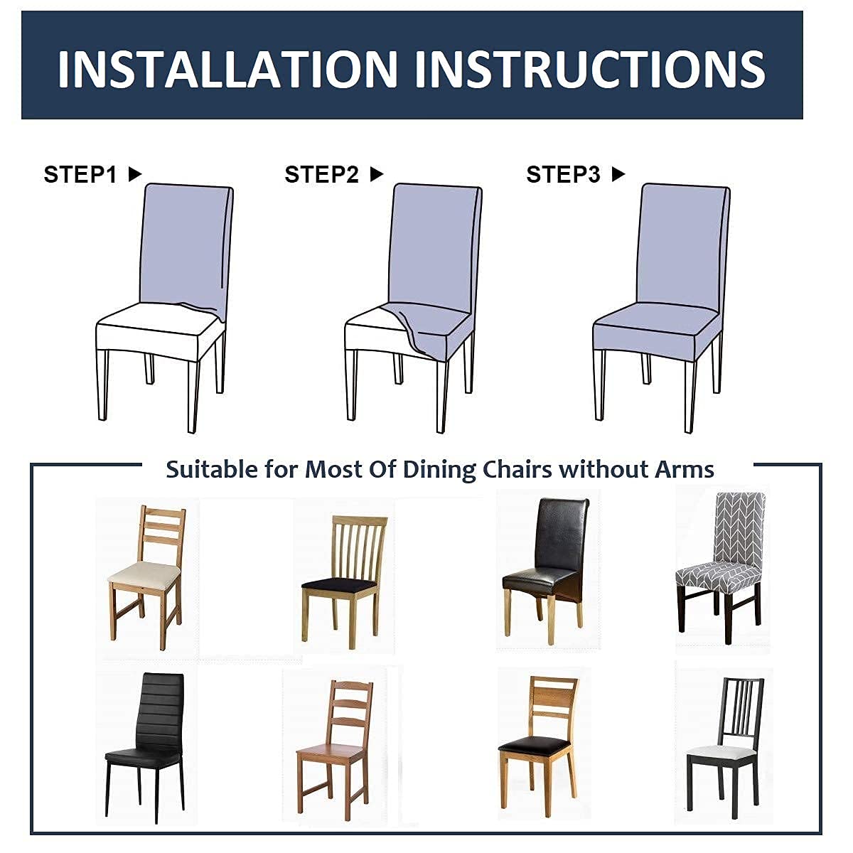 HOTKEI | installation of dining chair cover on livebetterdia.com