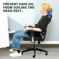 HOTKEI Cupcake Blue Printed Polyester Office Chair Headrest Cover and Protector