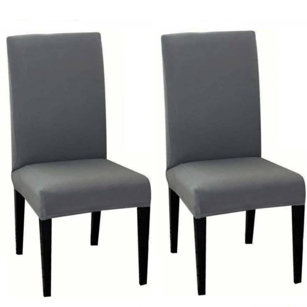 HOTKEI | Grey set of 2 cover for dining chair on livebetterindia.com