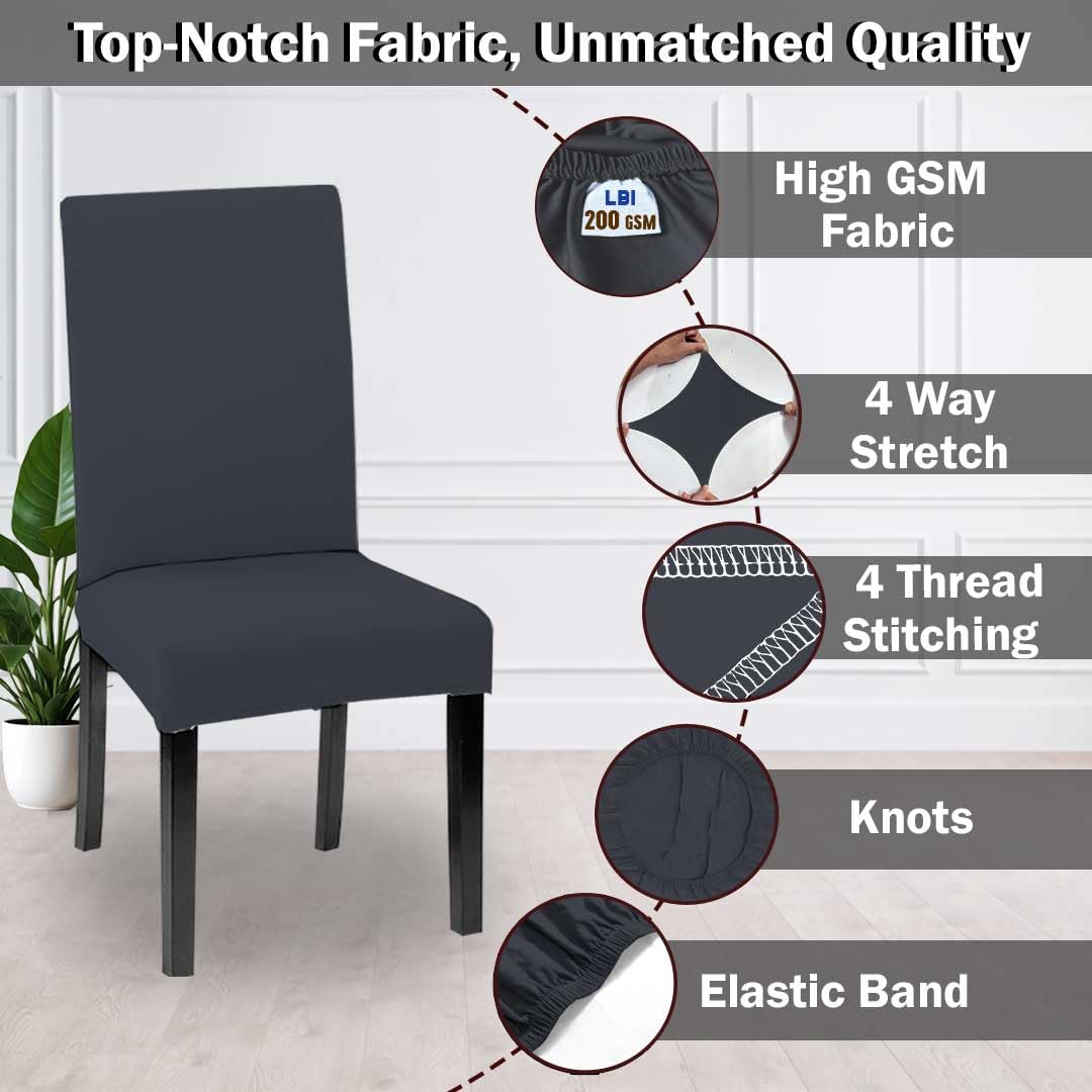 HOTKEI | Elastic stitched bottom slipcover for dining chair on livebetterindia.com