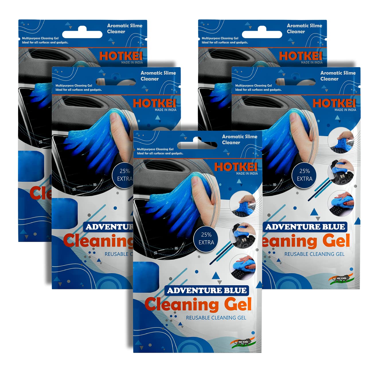 Hotkei | Pack of 5 Cleaning Slime gel set for electronics cleaning on livebetterindia.com
