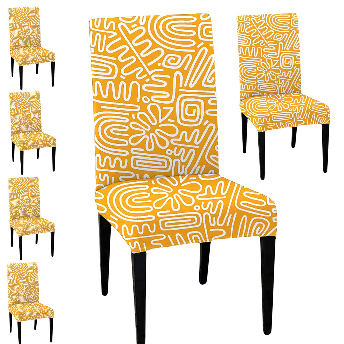 LAZI | Set of 6 seater dining chair cover on livebetterindia.com