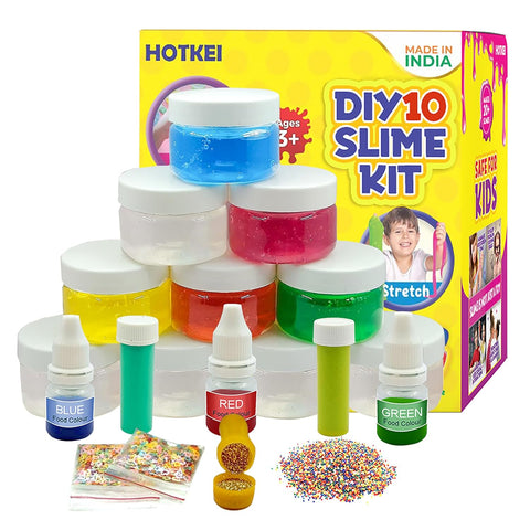 Hotkei | 10 slime kit with Color and glitter on livebetterindia.com
