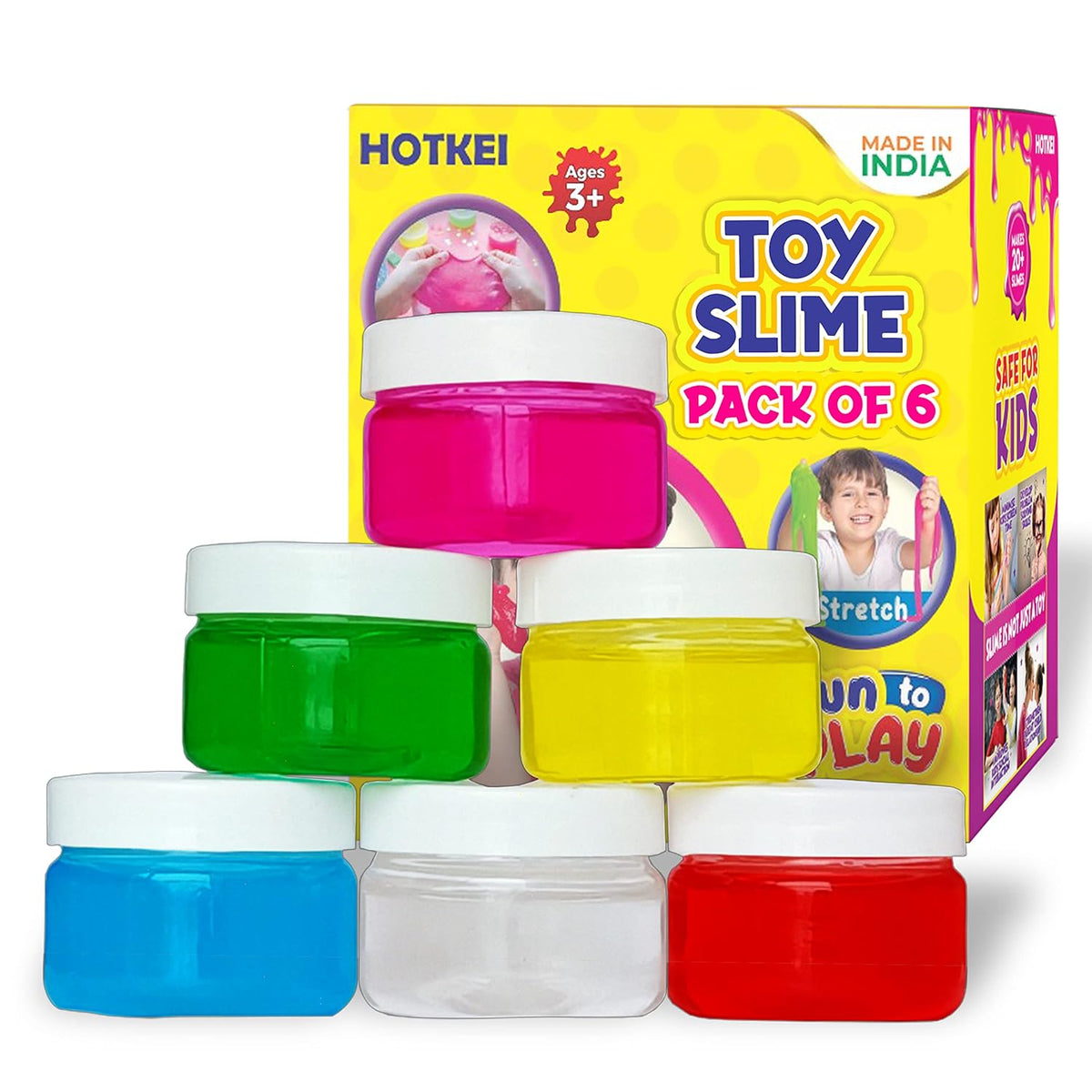 Hotkei | pack of 6 kids slime pack on livebetterindia.com