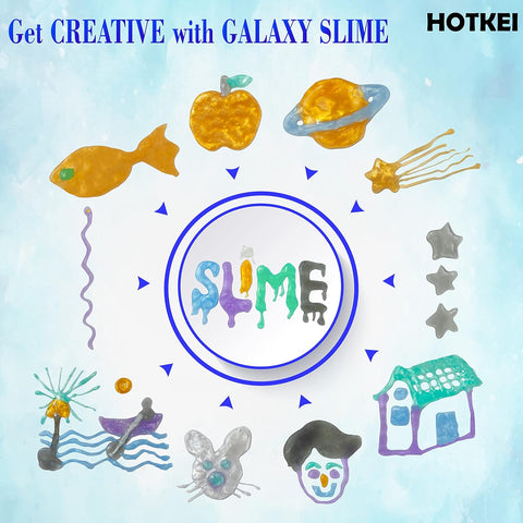 HOTKEI Galaxy Slime Shiny Fruit Scented Metallic Slimy Gel Slime Jelly for Kids Art and Craft