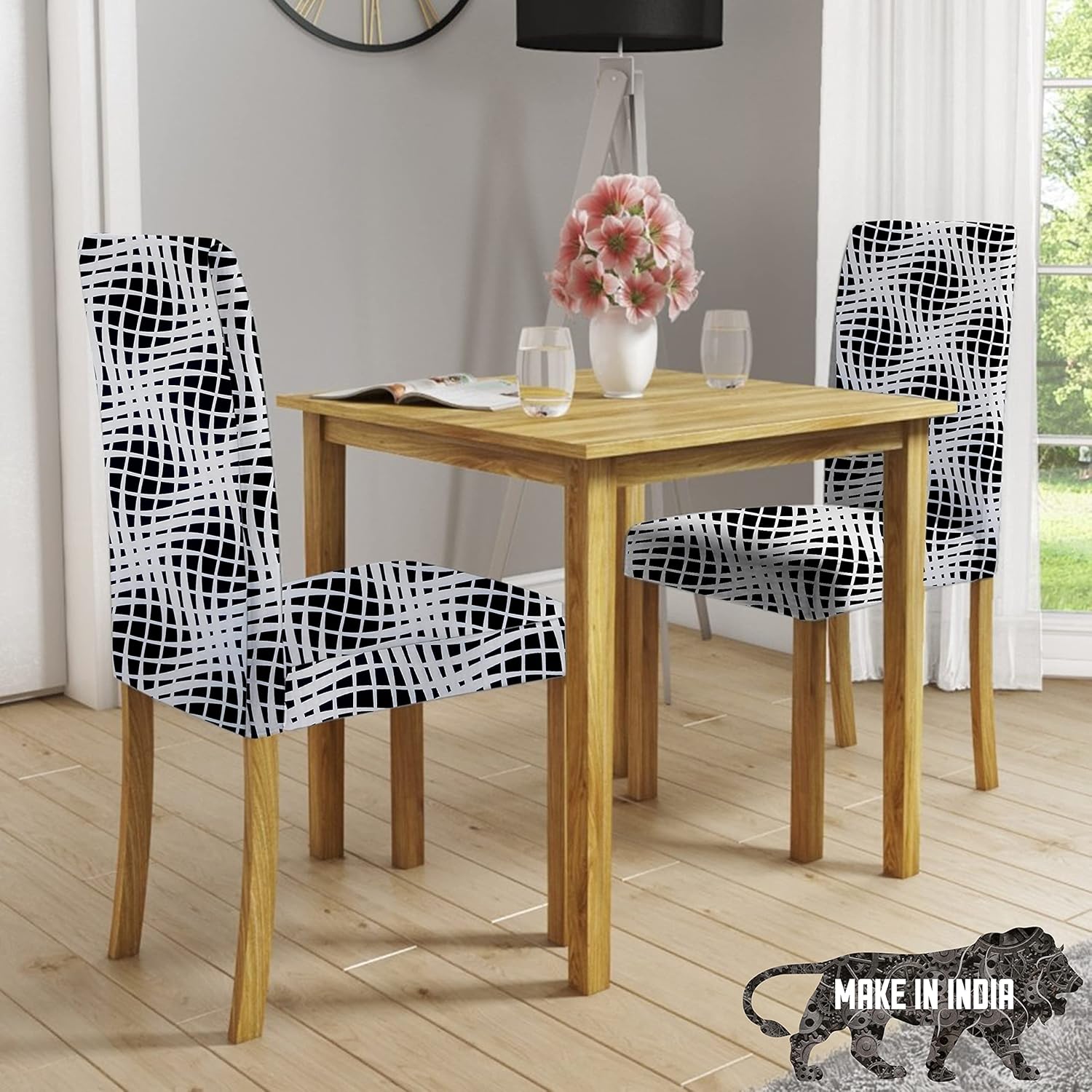 Lazi | 2 dining chair cover on livebetterindia