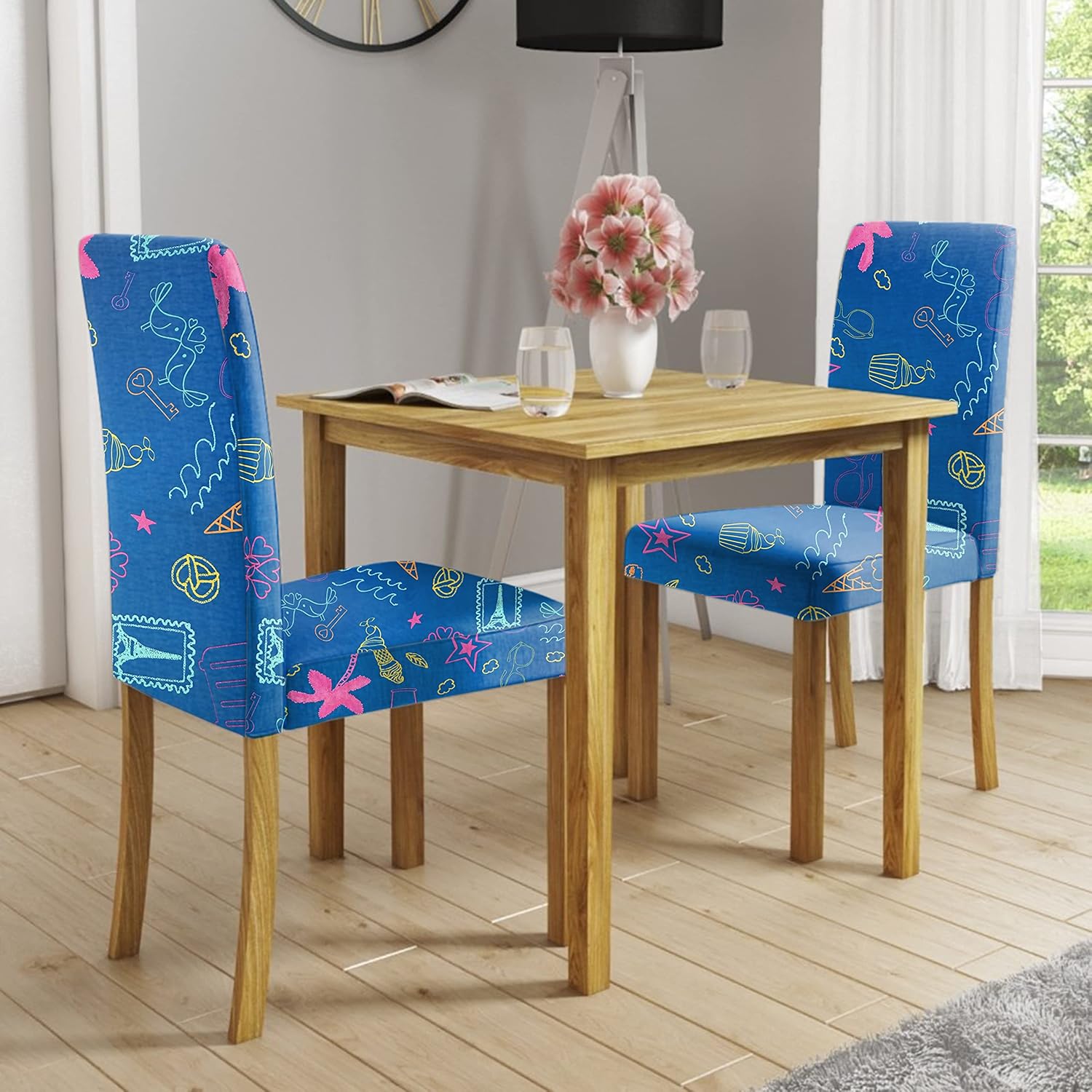 LAZI | 2 seater dining chair cover set on livebetterindia.com