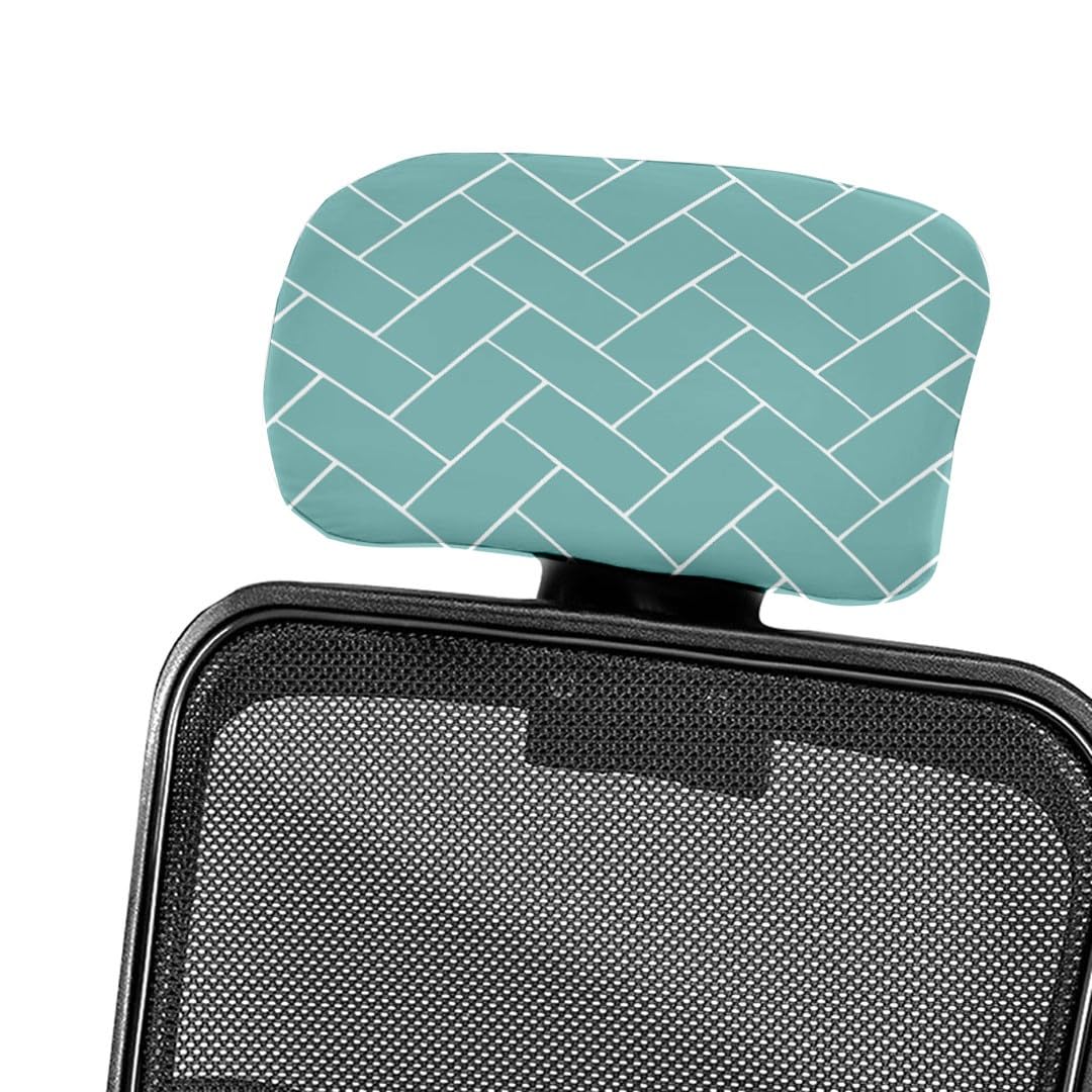 LAZI | Pastel Green Brick printed Boss chair headrest cover on livebetterindia.com