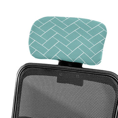 LAZI | Pastel Green Brick printed Boss chair headrest cover on livebetterindia.com