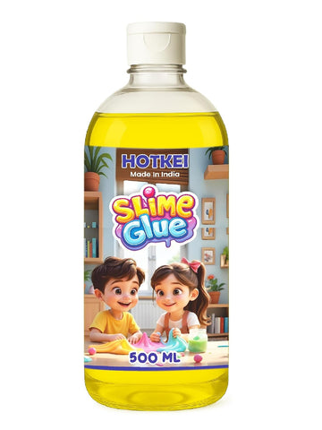 HOTKEI 500 ml Yellow Slime Glue DIY Magic Jelly Putty Toy for Slime Making Maker kit Set Liquid Gel Games Birthday Gift Toys for Boys Girls Kids for Making Slimes at Home 3 to 10 years
