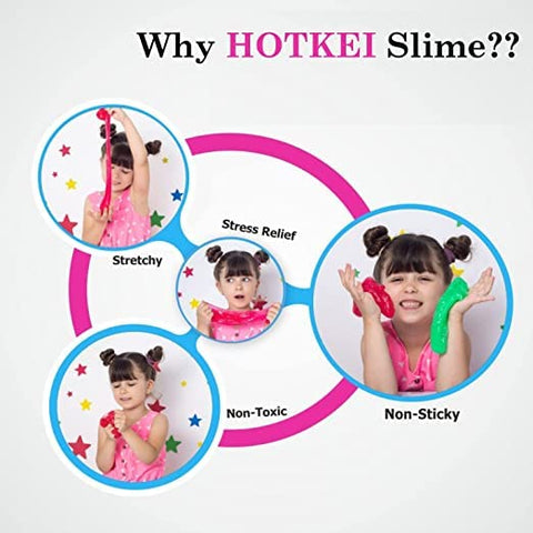 HOTKEI (Make 100+ slimes) Multicolor Scented DIY Magic Toy Slimy Slime Activator Glue Gel Jelly Putty Making kit Set Toy for Boys Girls Kids Slime Making Kit 4 Colored Glue 1 Activator - 500 ml each