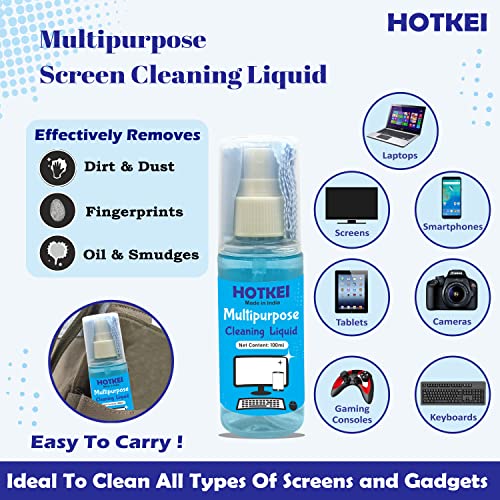 HOTKEI 100ml Laptop Screen Cleaning Liquid and Keyboard Cleaning Gel Kit for Easy Cleaning