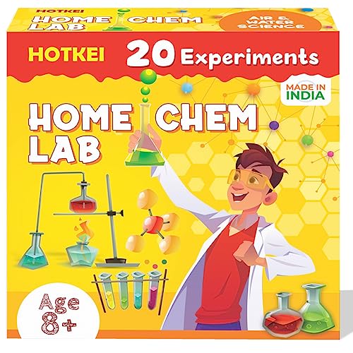 HOTKEI | 20 experiment home chem lab kit for kids with manual on livebetterindia.com