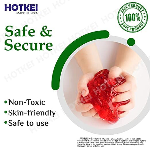 HOTKEI (Make 100+ slimes) Multicolor Scented DIY Magic Toy Slimy Slime Activator Glue Gel Jelly Putty Making kit Set Toy for Boys Girls Kids Slime Making Kit 4 Colored Glue 1 Activator - 500 ml each